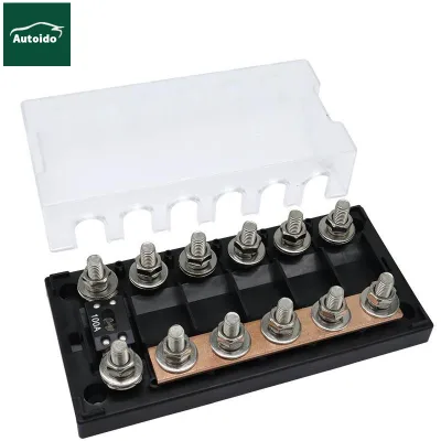ANM MEGA Inline Fuse Holder Bolt-Down Studs 6Way Fuse Box 48V 100A