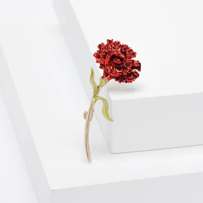 Creative and Atmospheric Shirt Accessories With New High-end Plant Art Carnation Brooch