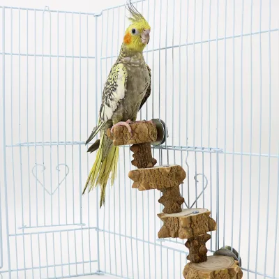 Backgamp Pepper Wood Ladder Parrot Climbing Ladder Bird Springboard Rest Stand Educational Nibble Resistant Bird Toy