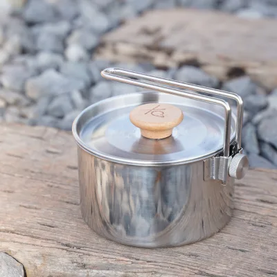 1L Portable Stainless Steel Pan With Pour Spout, Mini Milk Cooker, Camping Pot - Perfect for Boiling Coffee, Sauce, Gravies