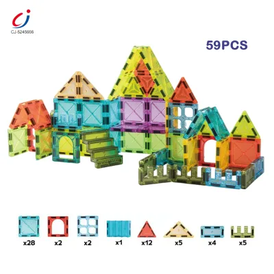 Chengji Educational Toy Building Blocks stem Oem Colorful Cartoon Cognition Assembly City Window Magnet Blocks Toy