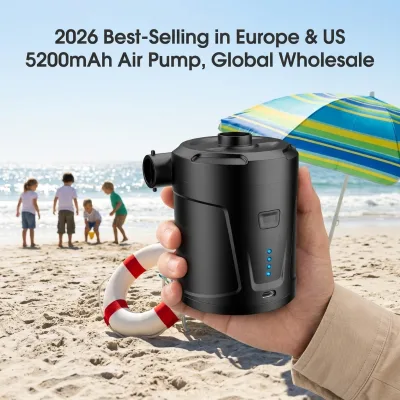 Travel Hot Selling 5200mAh Custom Logo Support Air Pump Portable Rechargeable Outdoor Air Inflator Camping Accessories Vacuum