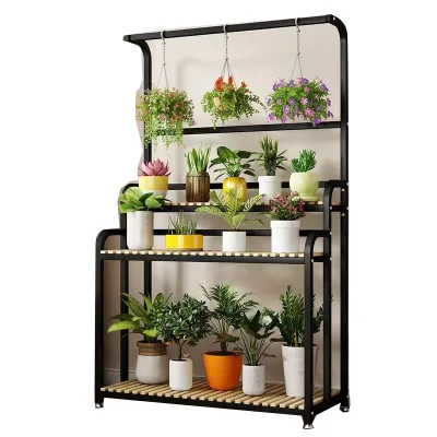 3-story Black Metal Plant Stand Garden Shelf Suitable for Large Flower Pot Rack Display Stand Indoor and Outdoor Flower Stand