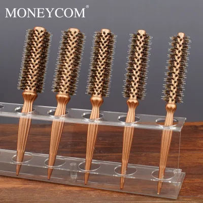 Wooden Curl Brush Wooden Nylon Bristle Hair Brush Massage Comb