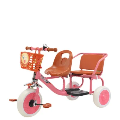 Unisex Twin Baby Tricycle Stroller New Style With Comfortable Push Handle for 2-4 Years Small Wheels for Children