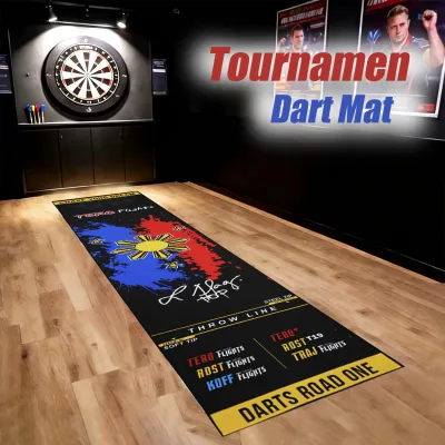 Custom Printed Logo Dart Board Mat Anti Slip Rubber Dart Game Play Mat Darts Carpet for Commercial Dart Club