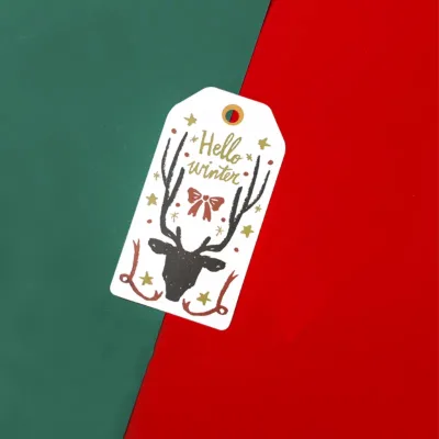 Custom Christmas Design Festival Decoration Tree Decoration Printed Design Gift Paper Label Hang Tag
