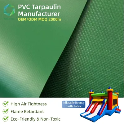 Manufacturer Premium High Airtightness Cold Resistant 850gsm PVC Coated Tarpaulin Fabric Roll for Water Amusement Park