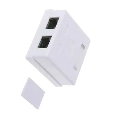 Cat6 RJ45 8P8C Connector UTP Unshielded Double Port Desktop Mount Box CAT6 Network Module Information Socket