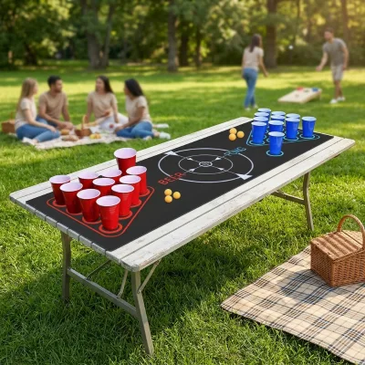 Outdoor Indoor Bar Camping Beer Pong Table Mat Plastic 14 Years & up Not Including Ball and Cups