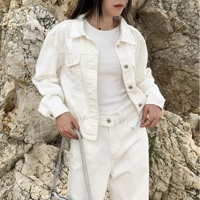 New Early Autumn Ins Retro Casual Ripped Denim Coat Women Dress Design Sense of a Hundred Tops
