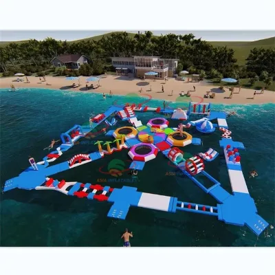 Giant Splash Trampoline for Commercial Inflatable Floating Water Theme Park Equipment Aquaparc Flottant Sea Lake
