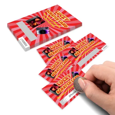 Scratch Card Custom Raffle Prizes Digital Printing logo Theme Content Gloss Lamination Scratch Tickets