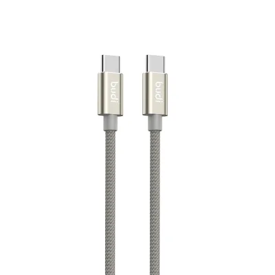 Budi Pure Copper Core 65w Desert Gold Nylon Braided Zinc Alloy Interface Super Fast Charging Data Cable Type-c Fast Charging