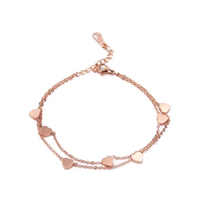 HOVANCI Bracelet Acier Inoxydable 11double Layer Rose Gold Heart Shape Stainless Steel Bracelets