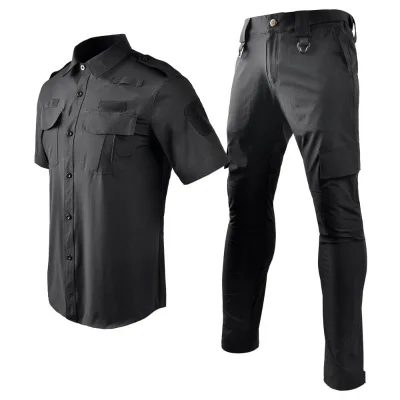 Security Guard Uniform Quick Drying Guard Factory Wholesale Polyester Autumn Customized Logo Printing Polyester / Cotton