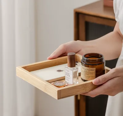 Bamboo Vanity Tray, Modern Bathroom Decoration, Toilet Vanity, Work Table, Multi-purpose House and Apartment Decoration