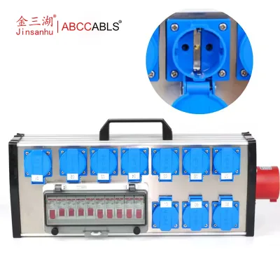 32A 5-pin 6-way 16A Waterproof European Gauge Output Stage Distribution Box 9-way European Gauge Power Supply Box China