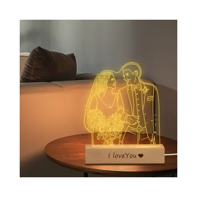 Dropshipping Gift Acrylic 3D Night Light Photo Custom Company Advertising Wedding Gift Father's Day Tabletop Ornament