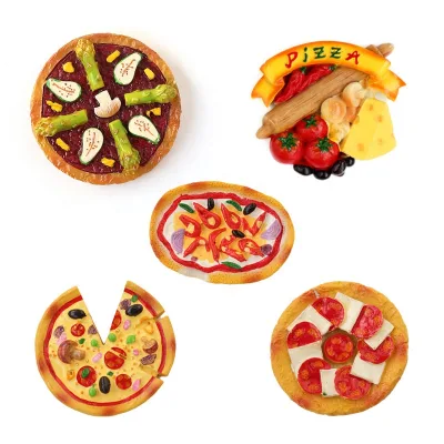 Pizza Outlook 3D Stereoscopic Resin Charms Fridge Magnets ISO Sedex Certificated Durable Gifts for Home Ornaments