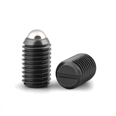 ANCETE Black Oxide Carbon Steel M2-M12 Fully Threaded Slotted Series Spring Ball Plunger