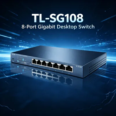 TP-Link TL-SG108 8-Port Gigabit Unmanaged Switch | Metal Housing, Fanless Reliable, Plug & Play, Desktop Wall Mount