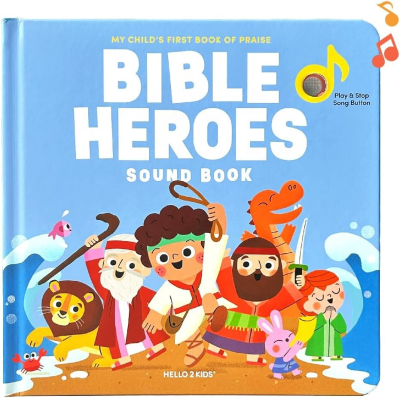 Bible Heroes Christian Sound Books for Kids Children Interactive Music Book with 6 Bible Songs