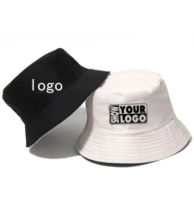 Solid Color Adults Unisex 100% Cotton Sports Bucket Hat Reversible Double Side Wear Fisherman Style Summer Beach Cap