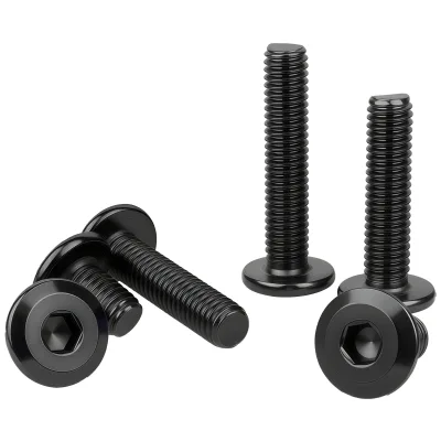 Factory Wholesale Black SUS304 Hexagon Socket Flat Round Head Hex Socket M6 Screws Furniture Connector Fitting Bolts for Bed