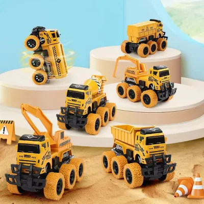Toy Vehicle Friction Engineering Vehicle Series Toy Inertial Car 360 Rotation Stunt Friction Engineering Truck