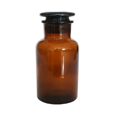 Wholesale Vintage 250ml 8oz Anti-UV Amber Brown Glass Apothecary Jar Glass Bottle With Glass Lid