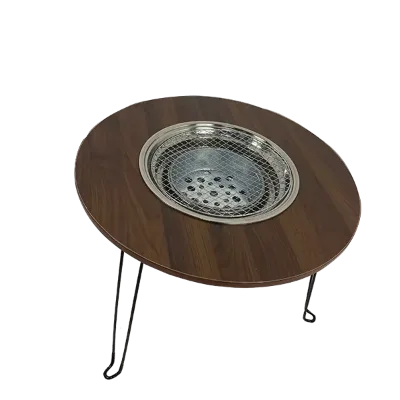 Multifunctional Outdoor Foldable Portable Round Camping Patio Bench Table Mobile Folding Metal+Density Board Outdoor Furniture