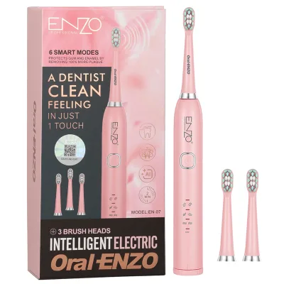 ENZO Electric Toothbrush Portable Sonic Toothbrush USB Rechargeable Tooth Brushes Set Automatic Tooth Brush
