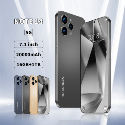 Smartphone 5g Unlocked Cellphone New Style Hot Sale Note14 16GB RAM 1TB ROM 5G Network Smartphone