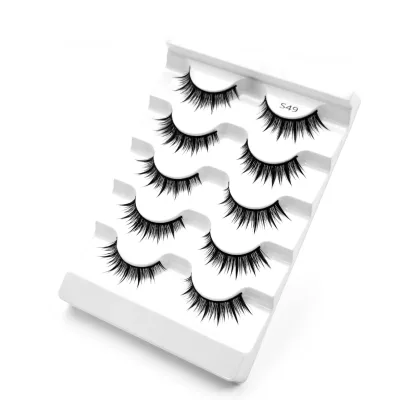 Handmade 5 Pairs Set of 3D Manga Lashes With Spiky Cross False Eyelashes Wet Look Cosplay 5 Pair Eye Makeup Accessories Custom