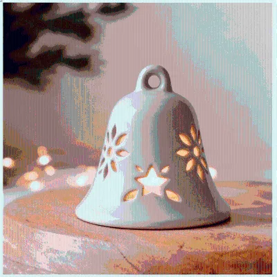 C&H Christmas Ceramic LED Lighted Tabletop Bell Figurine for Winter Holiday Home Decor