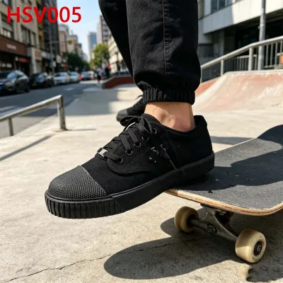 ZYF,Campus Commute Walking High-grade Canvas Upper Black/white Sneakers Vulcanized Construction Outsole Student Shoes HSV005