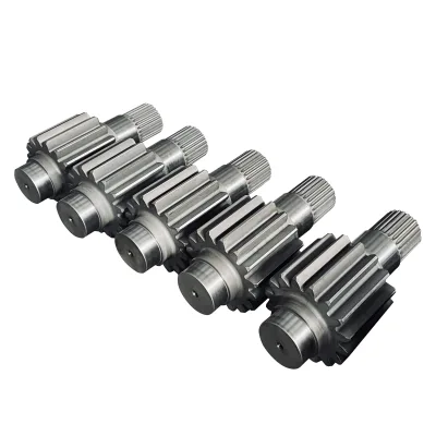 Custom Steel Gear Shaft with Toothed Section for Industrial Equipment Assembly