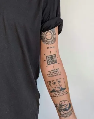 Inkbox Inster Custom No Water Natural Genpia Waterproof Semi-Permanent Realistic Temporary Tattoo Machine Design Print Sticker