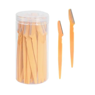 Manufacturers Wholesale Stainless Steel Slanted Tip sharp Eyebrow Trimmer Makeup Scraper razor Beauty Tools