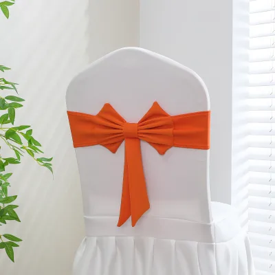 KAVI Luxury Stretchy Chair Bowknot Belt Bands Polyester Dining Chair Sash for Wedding Party Banquet Hotel Events Decoration