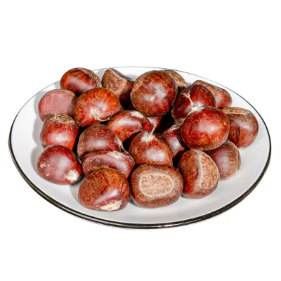 Organic Fresh Raw Chestnuts Snack-HACCP Certified Shandong Origin Sweet Juicy Crisp Grade a Baifeng Brand Gunny Bag Packaging
