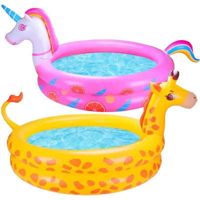 PVC Inflatable Kiddie Pool Unicorn Giraffe for Backyard Toys Baby Ball Pit Pool Toddler Swimming Pool for Kids