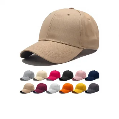 New-style Plain Hard-brim PVC Cotton Baseball Cap Custom Sun-blocking Promotional Hat Solid-color Embroidered Minimalist Style