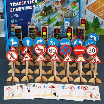 Scene Sand Table Roadblock Traffic Light Model Early Education Educational AIDS Children Traffic Signs Toy Signs Road Signs