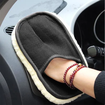 Car Wash Wool Glove Fleece Auto Cleaning Pad Gloves Soft High Density Automotive Washing Mat Car Polish Wax Mitt Washing Tools