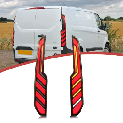 LED Sequential Tail Lights New HOSI for Transit Custom 2016-2022 Smoked Dynamic Turn Signal Plug & Play Taillight Assembly