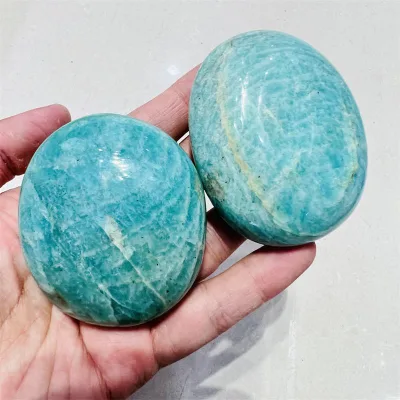 High quality natural green ohealing stones healing ammonite crystal palm stone for gifts decorations