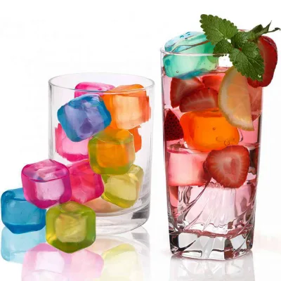 Hot Selling Multi Size Colorful Reusable Plastic Ice Cubes BPA Free Non Diluting for Coffee Whiskey Vodka Bar Cocktail Use