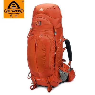 Hiking Camping Backpack Durable Nylon Fabric Computer Embroidery LOGO Adjustable Backpack Design 75L
